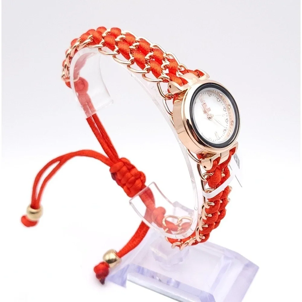 Invicta Prestige‎ MPW0299 Rose Gold Women's Watch Red Woven Strap New